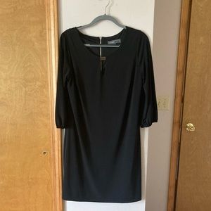 Donna Ricco Size 12 black dress with metallic detail and exposed zipper